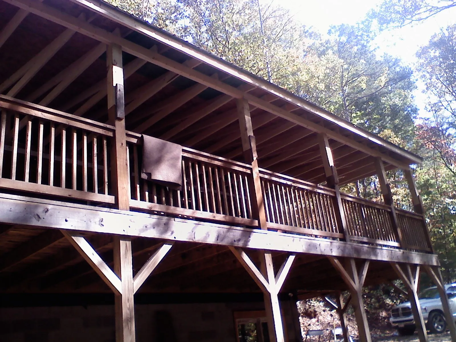 Timber framing under a new elevated porch and deck — Roof Leak Repair in Wildwood by Roofing Brothers